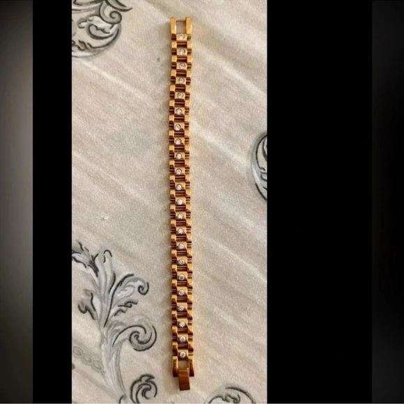 Aesthetic Slake Link Crystal 18K Gold Stainless Steel Waterproof  Bracelet - Picture 9 of 12